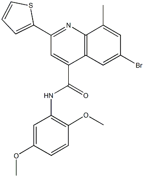 667405-94-9 6-bromo-N-(2,5-dimethoxyphenyl)-8-methyl-2-(2-thienyl)-4-quinolinecarboxamide