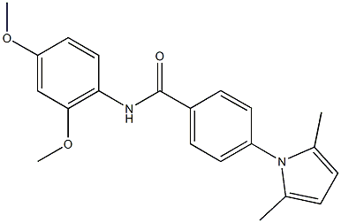 N-(2,4-dimethoxyphenyl)-4-(2,5-dimethyl-1H-pyrrol-1-yl)benzamide 化学構造式