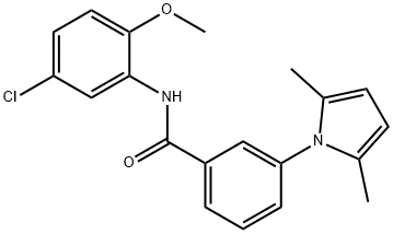 N-(5-chloro-2-methoxyphenyl)-3-(2,5-dimethyl-1H-pyrrol-1-yl)benzamide,667409-02-1,结构式