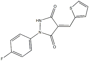 1-(4-fluorophenyl)-4-(2-thienylmethylene)-3,5-pyrazolidinedione Structure