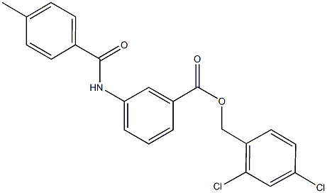 2,4-dichlorobenzyl 3-[(4-methylbenzoyl)amino]benzoate,667423-20-3,结构式