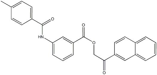 2-(2-naphthyl)-2-oxoethyl 3-[(4-methylbenzoyl)amino]benzoate Structure