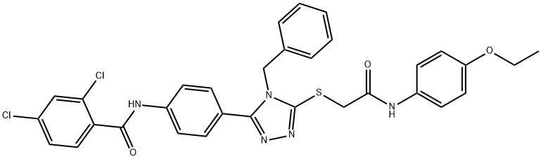 N-[4-(4-benzyl-5-{[2-(4-ethoxyanilino)-2-oxoethyl]sulfanyl}-4H-1,2,4-triazol-3-yl)phenyl]-2,4-dichlorobenzamide Structure