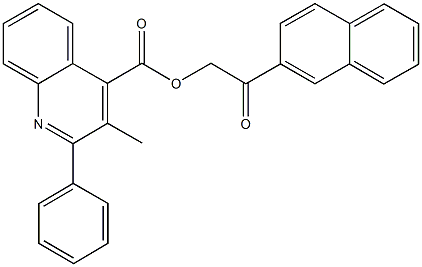 2-(2-naphthyl)-2-oxoethyl 3-methyl-2-phenyl-4-quinolinecarboxylate Structure