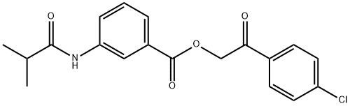 2-(4-chlorophenyl)-2-oxoethyl 3-(isobutyrylamino)benzoate 化学構造式
