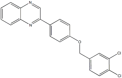 3,4-dichlorobenzyl 4-(2-quinoxalinyl)phenyl ether 化学構造式