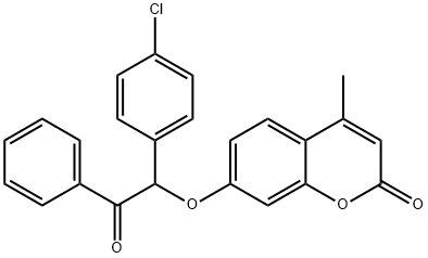 7-[1-(4-chlorophenyl)-2-oxo-2-phenylethoxy]-4-methyl-2H-chromen-2-one Structure