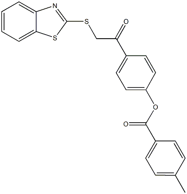 4-[2-(1,3-benzothiazol-2-ylsulfanyl)acetyl]phenyl 4-methylbenzoate 结构式