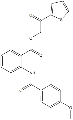 2-oxo-2-(2-thienyl)ethyl 2-[(4-methoxybenzoyl)amino]benzoate Struktur
