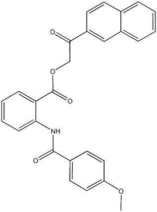 2-(2-naphthyl)-2-oxoethyl 2-[(4-methoxybenzoyl)amino]benzoate,667432-88-4,结构式