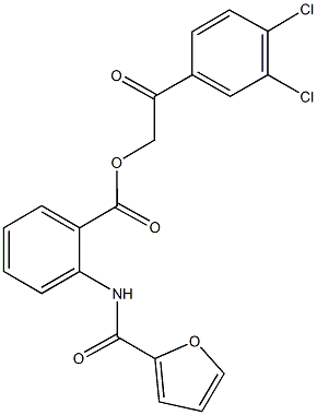 2-(3,4-dichlorophenyl)-2-oxoethyl 2-(2-furoylamino)benzoate 化学構造式