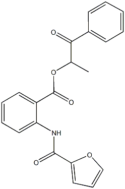 1-methyl-2-oxo-2-phenylethyl 2-(2-furoylamino)benzoate,667432-92-0,结构式