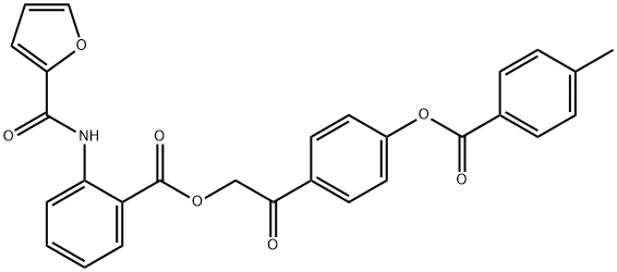 2-{4-[(4-methylbenzoyl)oxy]phenyl}-2-oxoethyl 2-(2-furoylamino)benzoate Structure