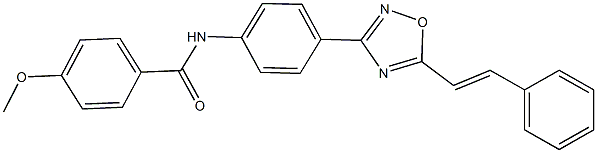 4-methoxy-N-{4-[5-(2-phenylvinyl)-1,2,4-oxadiazol-3-yl]phenyl}benzamide Struktur