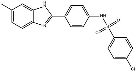 4-chloro-N-[4-(6-methyl-1H-benzimidazol-2-yl)phenyl]benzenesulfonamide Struktur