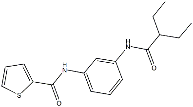 N-{3-[(2-ethylbutanoyl)amino]phenyl}-2-thiophenecarboxamide Structure