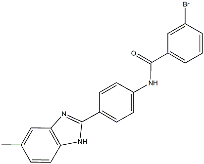 3-bromo-N-[4-(5-methyl-1H-benzimidazol-2-yl)phenyl]benzamide Structure