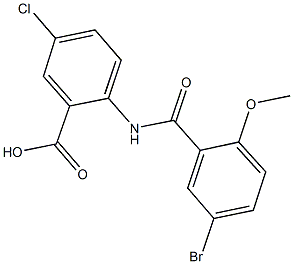 2-[(5-bromo-2-methoxybenzoyl)amino]-5-chlorobenzoic acid Struktur
