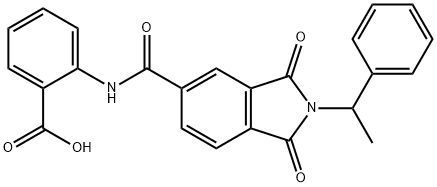 2-({[1,3-dioxo-2-(1-phenylethyl)-2,3-dihydro-1H-isoindol-5-yl]carbonyl}amino)benzoic acid Structure