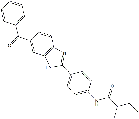 N-[4-(6-benzoyl-1H-benzimidazol-2-yl)phenyl]-2-methylbutanamide 化学構造式