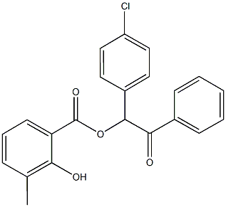 1-(4-chlorophenyl)-2-oxo-2-phenylethyl 2-hydroxy-3-methylbenzoate Structure