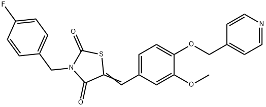 3-(4-fluorobenzyl)-5-[3-methoxy-4-(4-pyridinylmethoxy)benzylidene]-1,3-thiazolidine-2,4-dione Structure