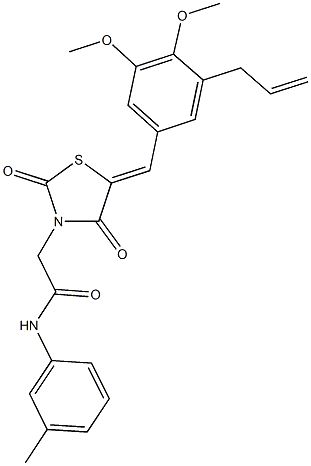 2-[5-(3-allyl-4,5-dimethoxybenzylidene)-2,4-dioxo-1,3-thiazolidin-3-yl]-N-(3-methylphenyl)acetamide 结构式