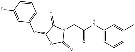 2-[5-(3-fluorobenzylidene)-2,4-dioxo-1,3-thiazolidin-3-yl]-N-(3-methylphenyl)acetamide|