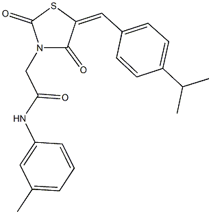 2-[5-(4-isopropylbenzylidene)-2,4-dioxo-1,3-thiazolidin-3-yl]-N-(3-methylphenyl)acetamide 化学構造式