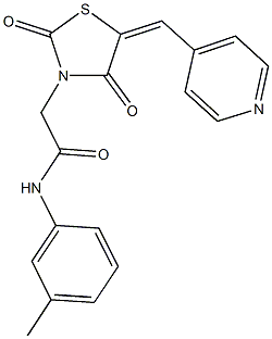 2-[2,4-dioxo-5-(4-pyridinylmethylene)-1,3-thiazolidin-3-yl]-N-(3-methylphenyl)acetamide|