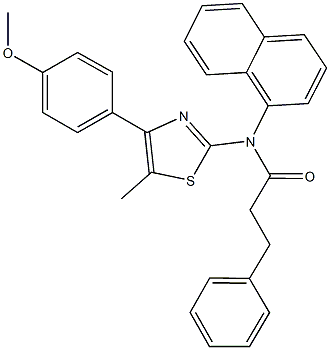 N-[4-(4-methoxyphenyl)-5-methyl-1,3-thiazol-2-yl]-N-(1-naphthyl)-3-phenylpropanamide,667867-27-8,结构式