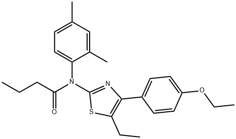 N-(2,4-dimethylphenyl)-N-[4-(4-ethoxyphenyl)-5-ethyl-1,3-thiazol-2-yl]butanamide Struktur