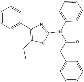 N-(5-ethyl-4-phenyl-1,3-thiazol-2-yl)-N,2-diphenylacetamide,667867-37-0,结构式