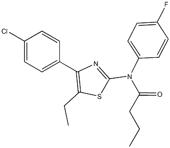 N-[4-(4-chlorophenyl)-5-ethyl-1,3-thiazol-2-yl]-N-(4-fluorophenyl)butanamide 化学構造式