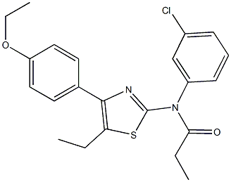 N-(3-chlorophenyl)-N-[4-(4-ethoxyphenyl)-5-ethyl-1,3-thiazol-2-yl]propanamide 结构式