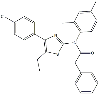 667867-57-4 N-[4-(4-chlorophenyl)-5-ethyl-1,3-thiazol-2-yl]-N-(2,4-dimethylphenyl)-2-phenylacetamide