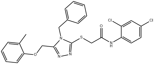 2-({4-benzyl-5-[(2-methylphenoxy)methyl]-4H-1,2,4-triazol-3-yl}sulfanyl)-N-(2,4-dichlorophenyl)acetamide Struktur