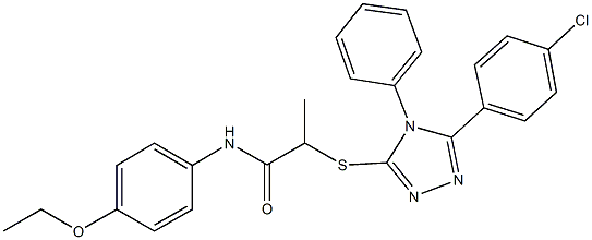 2-{[5-(4-chlorophenyl)-4-phenyl-4H-1,2,4-triazol-3-yl]sulfanyl}-N-(4-ethoxyphenyl)propanamide,667867-78-9,结构式