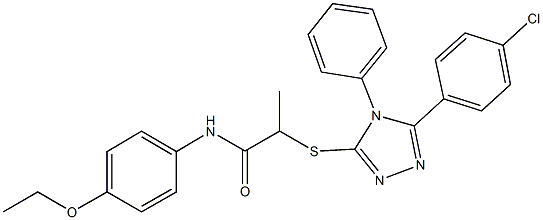 2-{[5-(4-chlorophenyl)-4-phenyl-4H-1,2,4-triazol-3-yl]sulfanyl}-N-(4-ethoxyphenyl)propanamide|