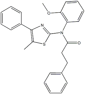 667867-81-4 N-(2-methoxyphenyl)-N-(5-methyl-4-phenyl-1,3-thiazol-2-yl)-3-phenylpropanamide