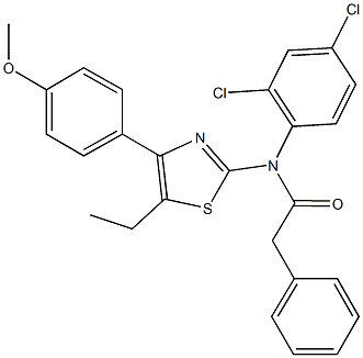 N-(2,4-dichlorophenyl)-N-[5-ethyl-4-(4-methoxyphenyl)-1,3-thiazol-2-yl]-2-phenylacetamide Structure