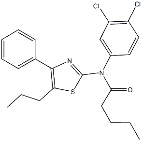 N-(3,4-dichlorophenyl)-N-(4-phenyl-5-propyl-1,3-thiazol-2-yl)pentanamide Struktur