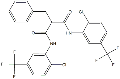 2-benzyl-N~1~,N~3~-bis[2-chloro-5-(trifluoromethyl)phenyl]malonamide 结构式