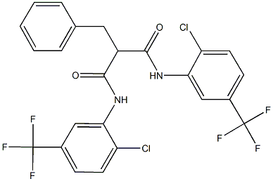 2-benzyl-N~1~,N~3~-bis[2-chloro-5-(trifluoromethyl)phenyl]malonamide,667867-94-9,结构式