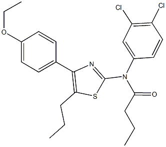 N-(3,4-dichlorophenyl)-N-[4-(4-ethoxyphenyl)-5-propyl-1,3-thiazol-2-yl]butanamide 化学構造式