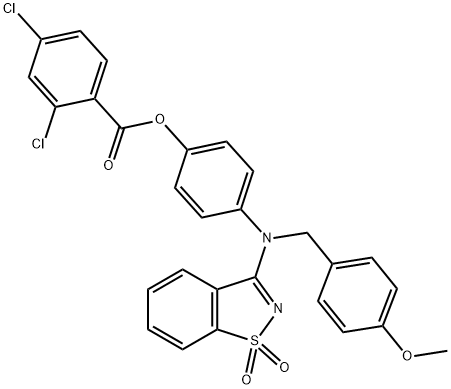 4-[(1,1-dioxido-1,2-benzisothiazol-3-yl)(4-methoxybenzyl)amino]phenyl 2,4-dichlorobenzoate|