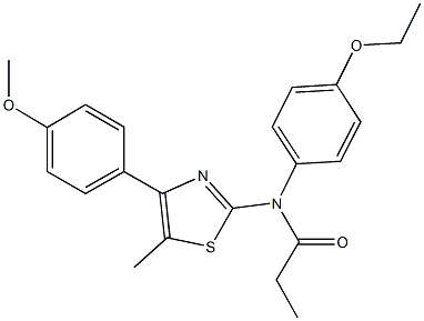 N-(4-ethoxyphenyl)-N-[4-(4-methoxyphenyl)-5-methyl-1,3-thiazol-2-yl]propanamide,667867-97-2,结构式