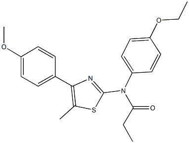 N-(4-ethoxyphenyl)-N-[4-(4-methoxyphenyl)-5-methyl-1,3-thiazol-2-yl]propanamide Struktur