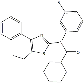 N-(5-ethyl-4-phenyl-1,3-thiazol-2-yl)-N-(3-fluorophenyl)cyclohexanecarboxamide Structure