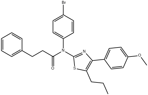 N-(4-bromophenyl)-N-[4-(4-methoxyphenyl)-5-propyl-1,3-thiazol-2-yl]-3-phenylpropanamide 化学構造式